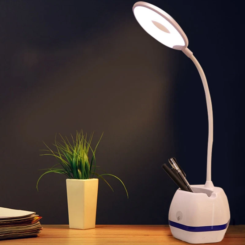 Rechargeable Cute Press Switch 3 Mode Led Eye Protection Table Lamp Folding Pen Holder Bedroom Reading Small Tabl|Настольные лампы| |