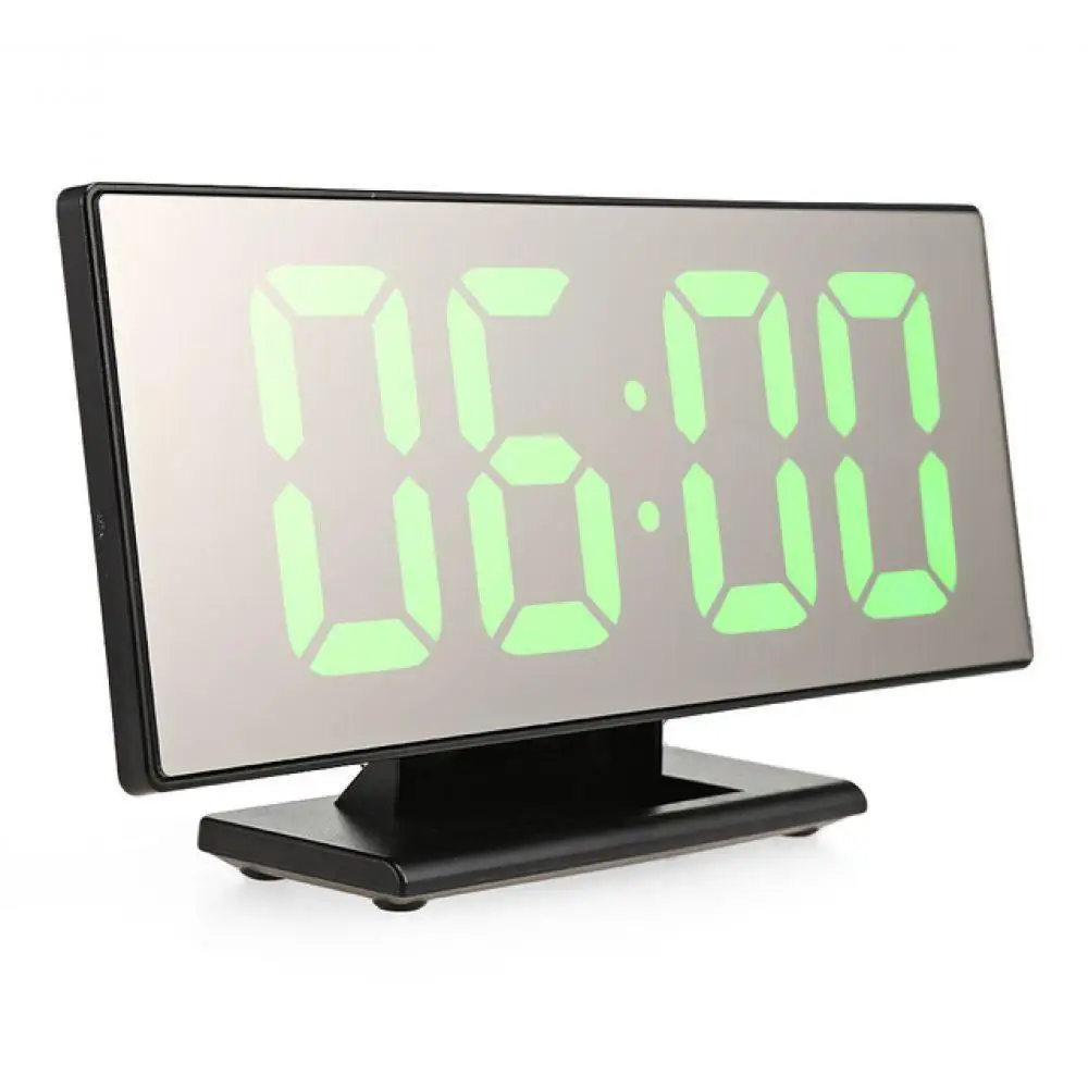 Светодио дный светодиодные зеркальные часы с цифровым будильником USB CableSnooze
