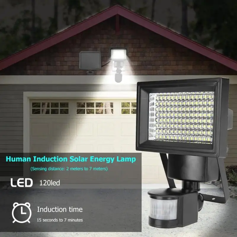 120 LED Солнечный Свет Настенный светодиодный солнечный свет Открытый прожектор с