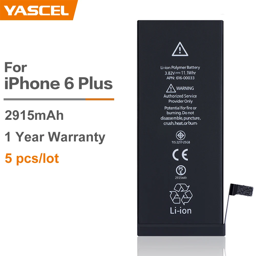 5 шт/партия 2915 mAh 3 82 V литий ионная Мобильная батарея для iPhone 6 plus настоящая емкость