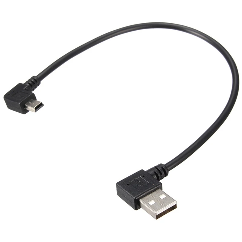 CLAITE 25 см USB 2 0 Male A To Mini B 90 градусов кабель для синхронизации данных и зарядки