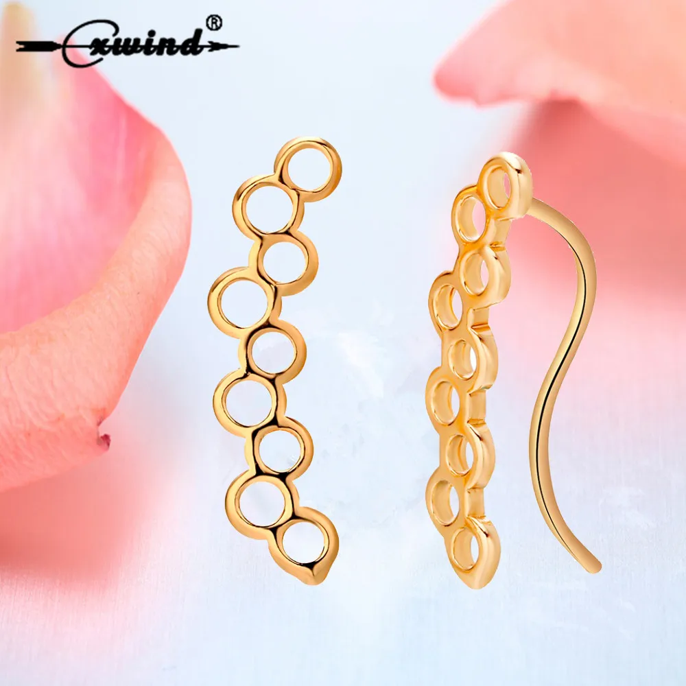 

Cxwind Tiny Geometric Round Bee Hive Earrings for Women Girl Cute Hollow Honeycomb Shape Earring Jewelry Wholesale Accessories