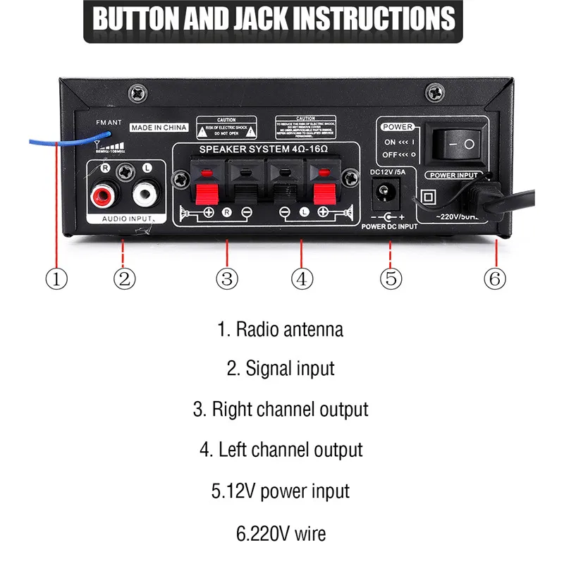 220-240 в 600 Вт 2CH Hifi цифровой аудио усилитель 4-16 не поддерживает Bluetooth стерео караоке