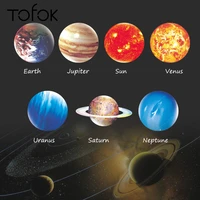 tofok six planets luminous wall stickers home decoration living room children room night glow stickers tv sofa background decal