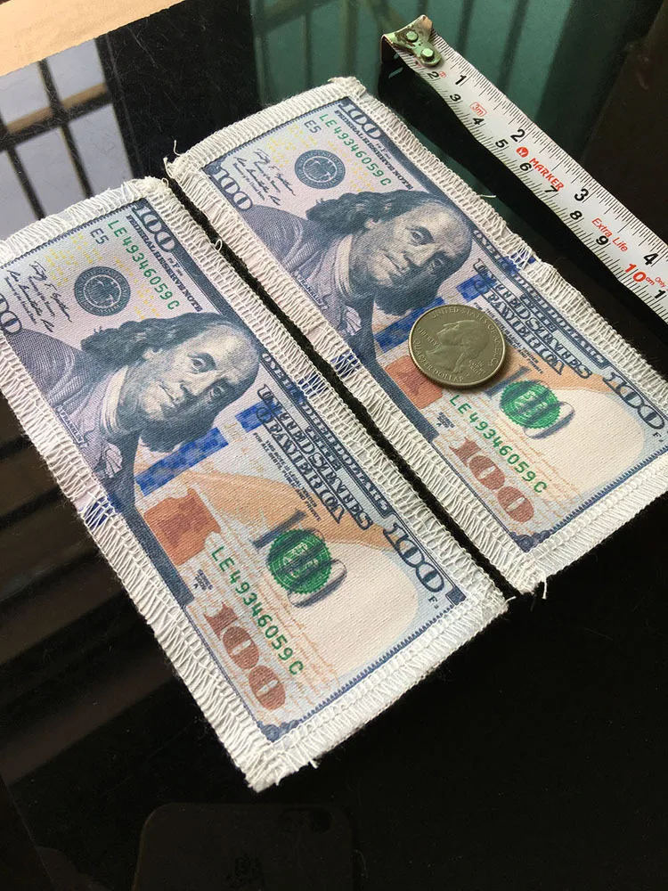 Наклейки для одежды с вышивкой в долларах США дешевые нашивки