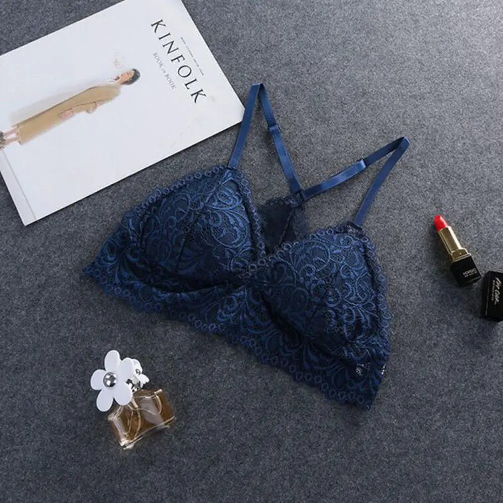 Женский прозрачный кружевной бюстгальтер Бралетт с цветочным рисунком короткий