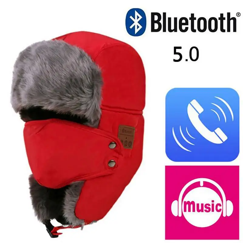 Шапка-шлем хлопковая зимняя с маской беспроводная Bluetooth-наушниками для верховой