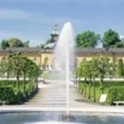 Фонтан в саду Potsdam Германия плакат печать (36x12) | Дом и сад
