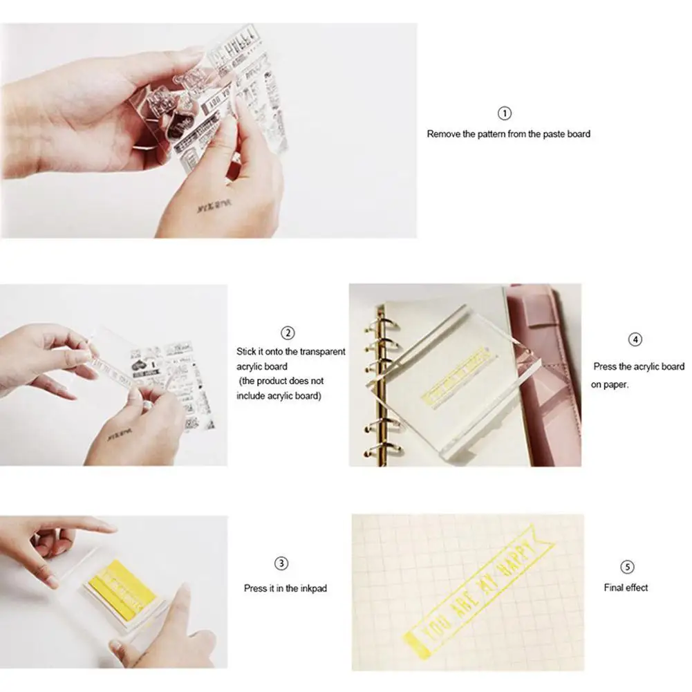 Adeeing Transparent Silicone Stamper For Diy Diary Photo Album Decor | Дом и сад