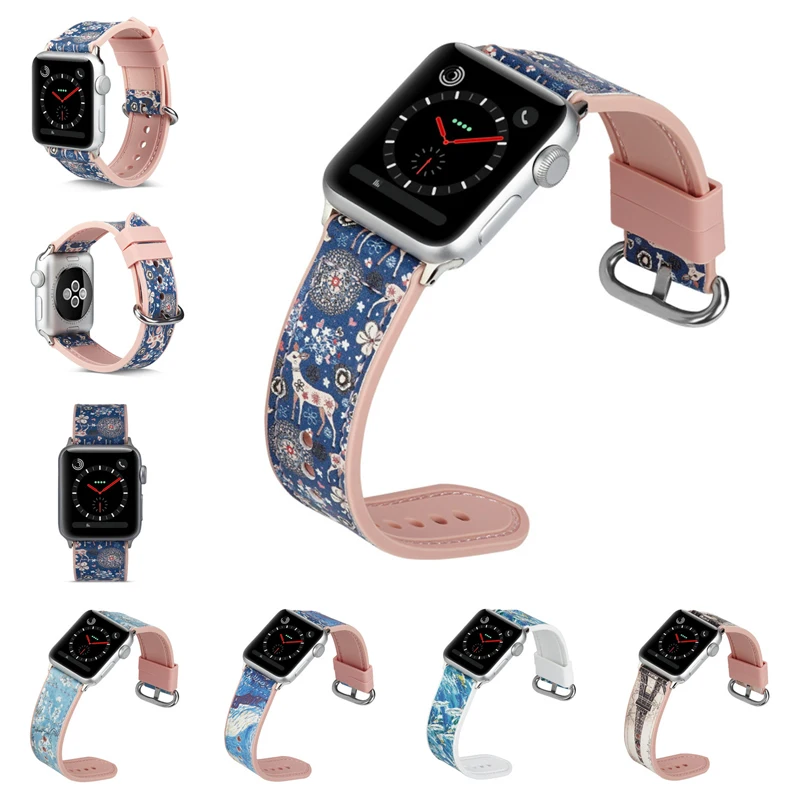 Спортивные силиконовые вставки кожи ремешок для наручных часов Apple Watch версии