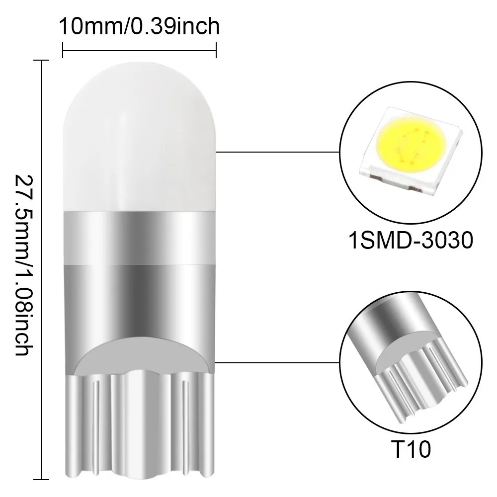 1 шт. автомобильный светильник T10 W5W Led клиновидная лампа 3030 1SMD Авто купольная для
