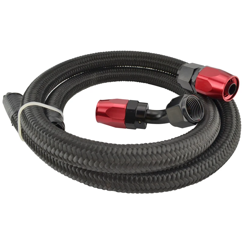 ESPEEDER AN10 10-AN 1M Straight 45 Degree Swivel Fitting Adapter Stainless Braided Oil Line Hose End Nylon Tubing Kit Black | Автомобили и