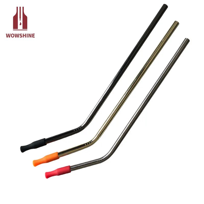 

Wowshine New Free shipping 100pcs silicone sleeve stainless steel straw mouth protector for 6mm Diameter straws