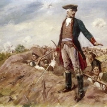 КОЛ Уильям Прескотт в битве при Bunker Hill Yohn Frederick Coffay (1875-1933/American) плакат печать (18x24) |