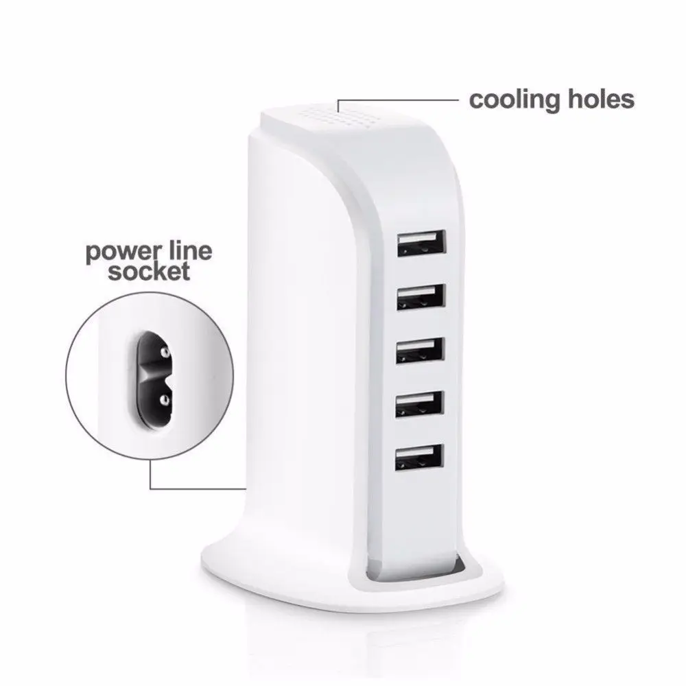 5 USB портов зарядное устройство 30 вт адаптер питания концентратор 4A настенная