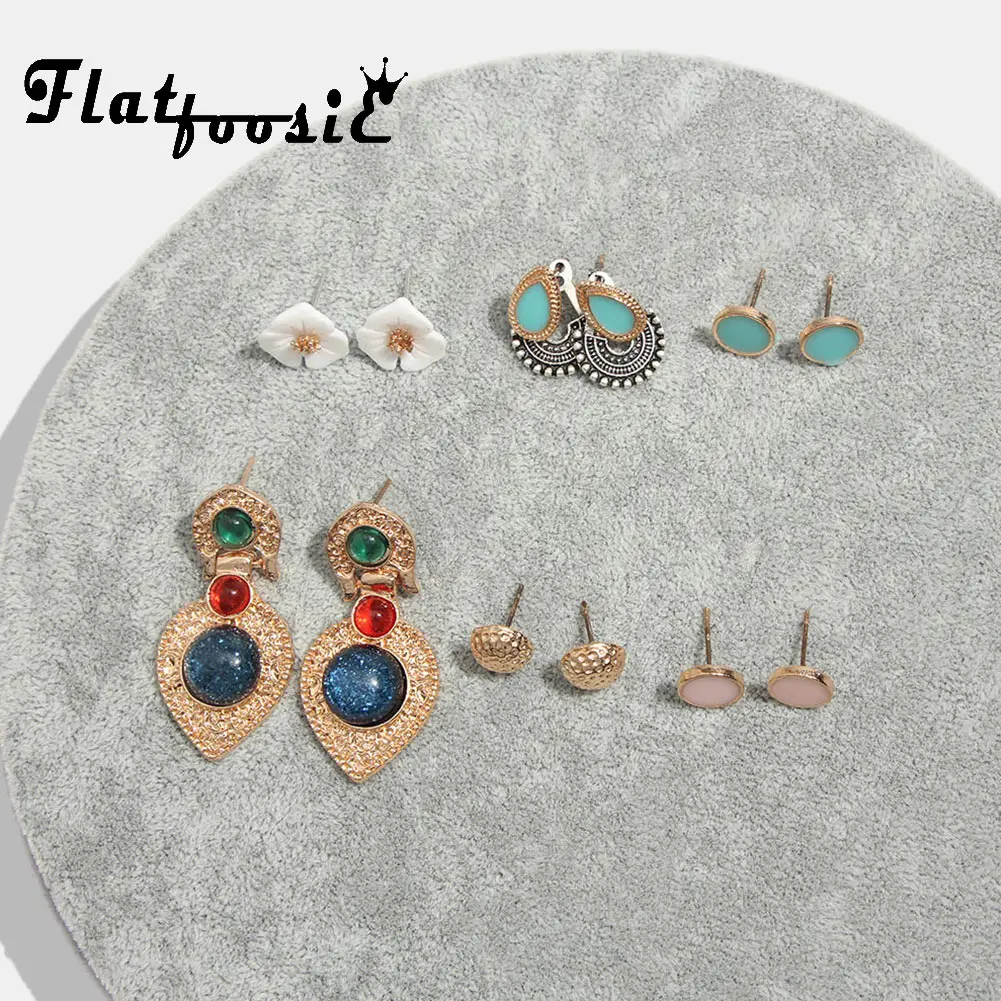 Женские полимерные серьги Flatfoosie металлические серьги-подвески геометрической