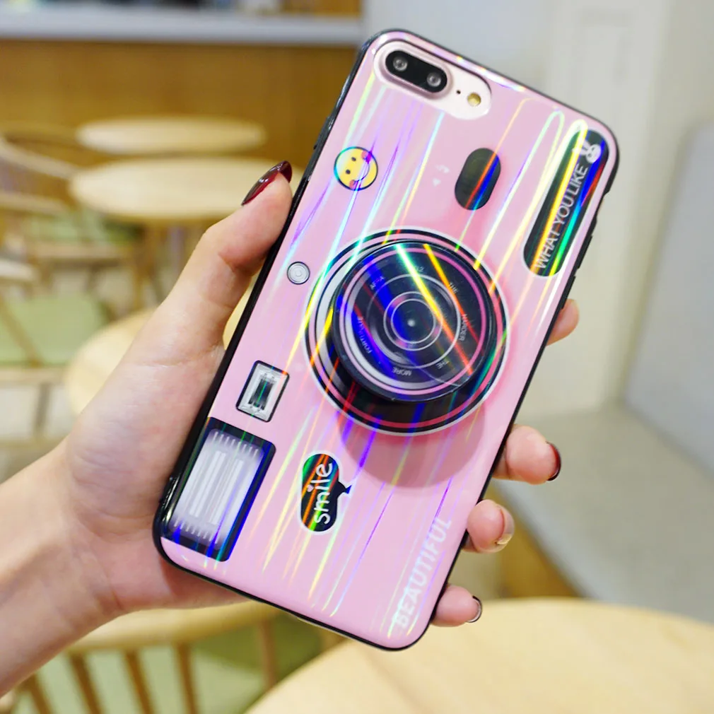 Чехол для iPhone 7 8 6 S X XR XS Max антидетонационный забавный держатель девочек Kickstand Coque