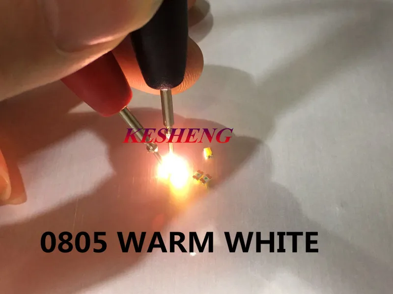 500 шт. светодиод 0805 SMD теплый белый S 2800 3200K светодиодный прозрачная вода сделай сам