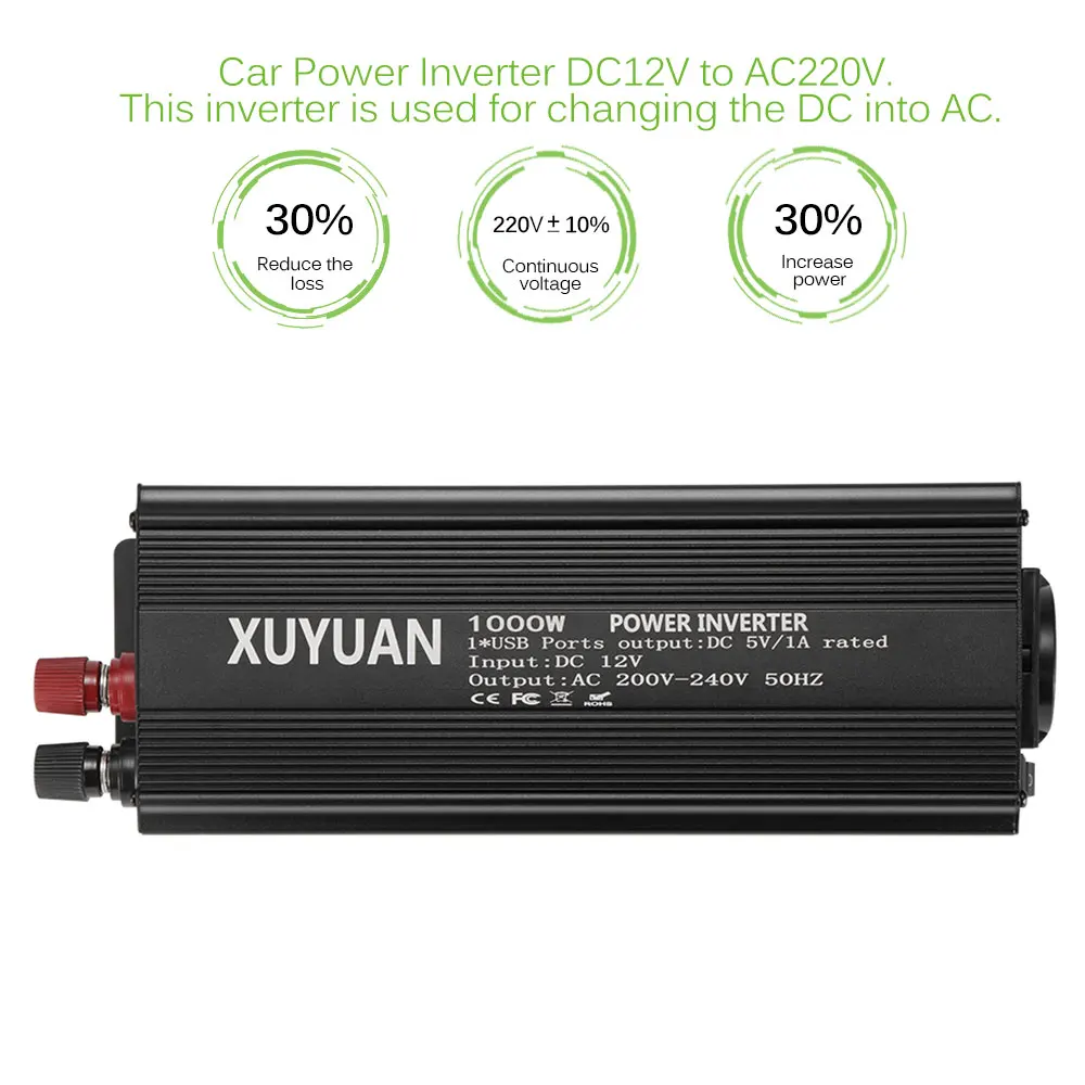 Мощность конвертер Авто преобразователя DC12V для AC220V Инвертор адаптер Зарядное