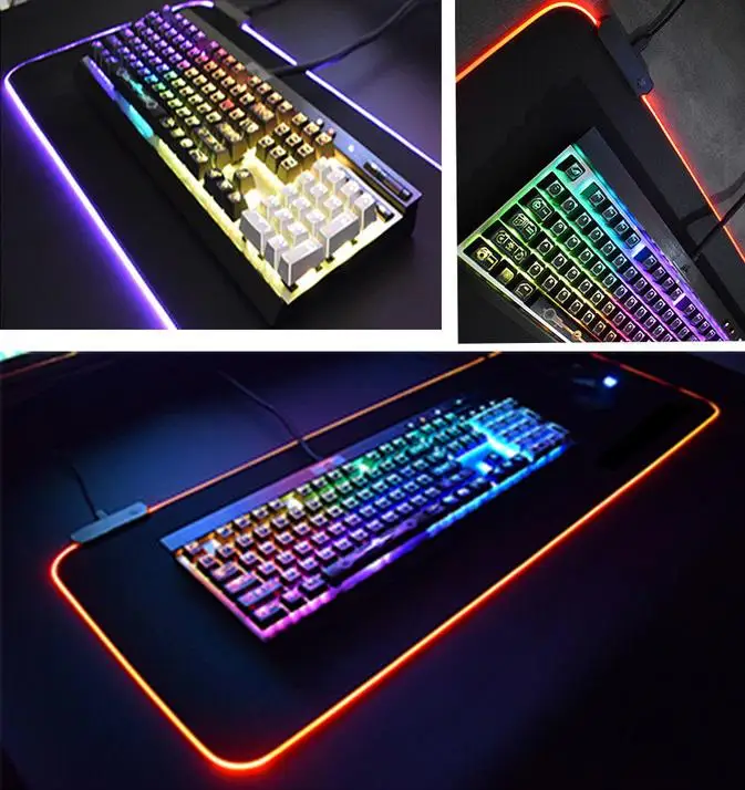 900 мм * 400 4 EastVita супер большой RGB LED свет USB игровой коврик для мыши из натурального