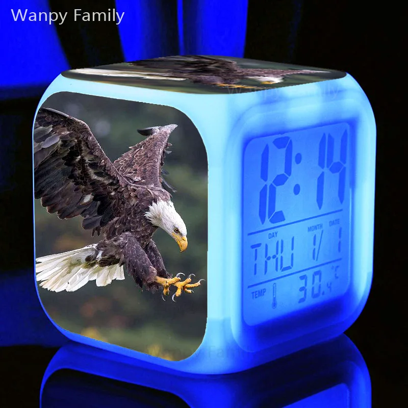 Светодиодные часы Raptor Eagle 7 цветов меняющие цвет светящиеся цифровые фоточасы
