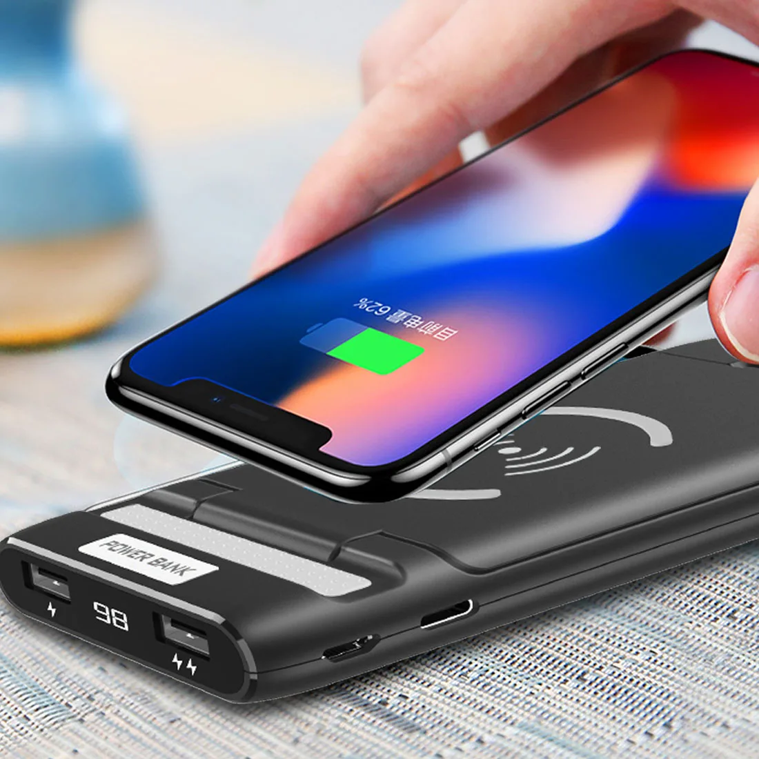 Для iPhone X/XS Max XR 8 Plus чехол для зарядного устройства 10000 мАч Беспроводное зарядное