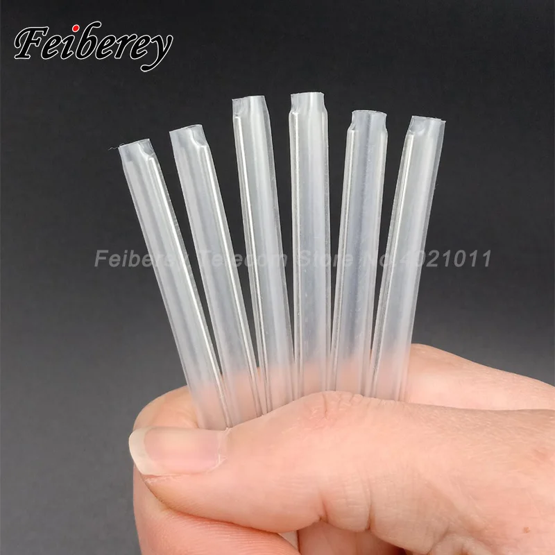 1000pcs/lot 60mm FTTH Fiber Optic Fusion Splice Protection Sleeves with Dual / Two Pins for Drop Cable Heat Shrinkable Tube