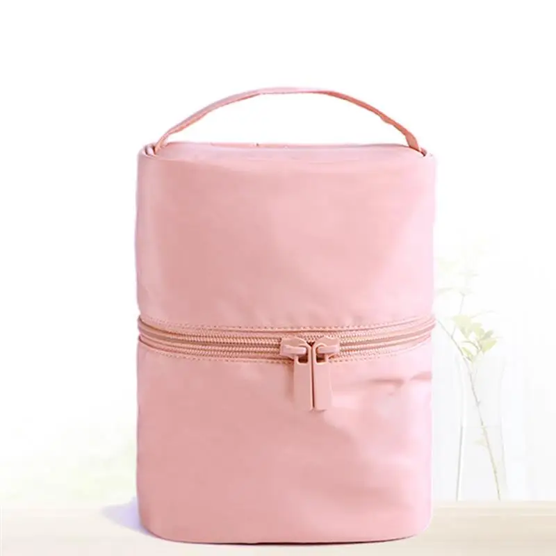 

Barrel Shaped Organizer Storage Bag Travel Women Nylon High Capacity Elegant Drum Wash Bags Makeup Cosmetic Bag