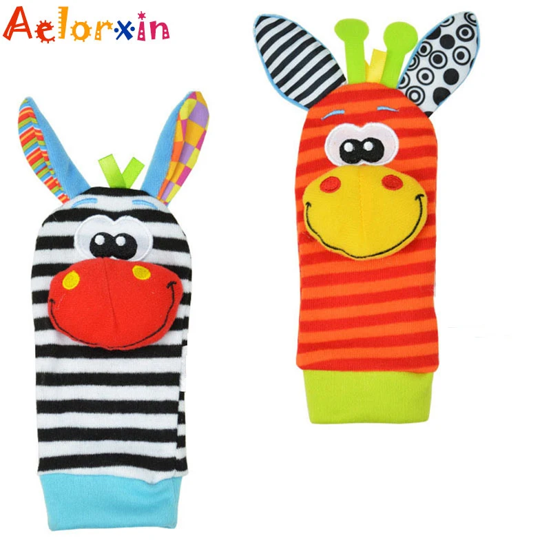 Sonajeros de juguete para beb&eacute;s de 0 a 3 a&ntilde;os, calcetines de animales con correa para la mu&ntilde;eca y sonajero para pies de beb&eacute;, correa para la mu&ntilde;eca-1