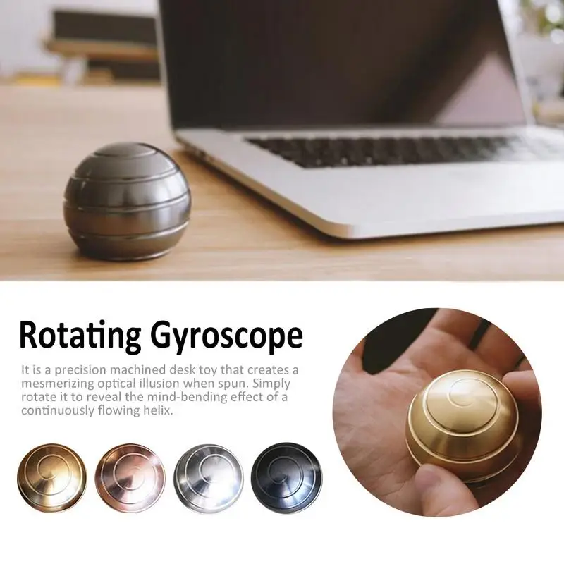 Desktop Decompression Rotating Spherical Gyroscope Kinetic Desk Toy Fidget Optical Illusion Flowing Finger for Adult | Игрушки и хобби