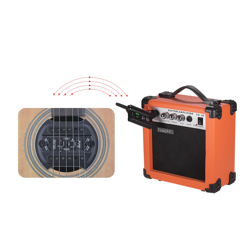 Belcat SW400 + R1 UHF Акустическая гитара звуковое отверстие звукосниматель Беспроводная