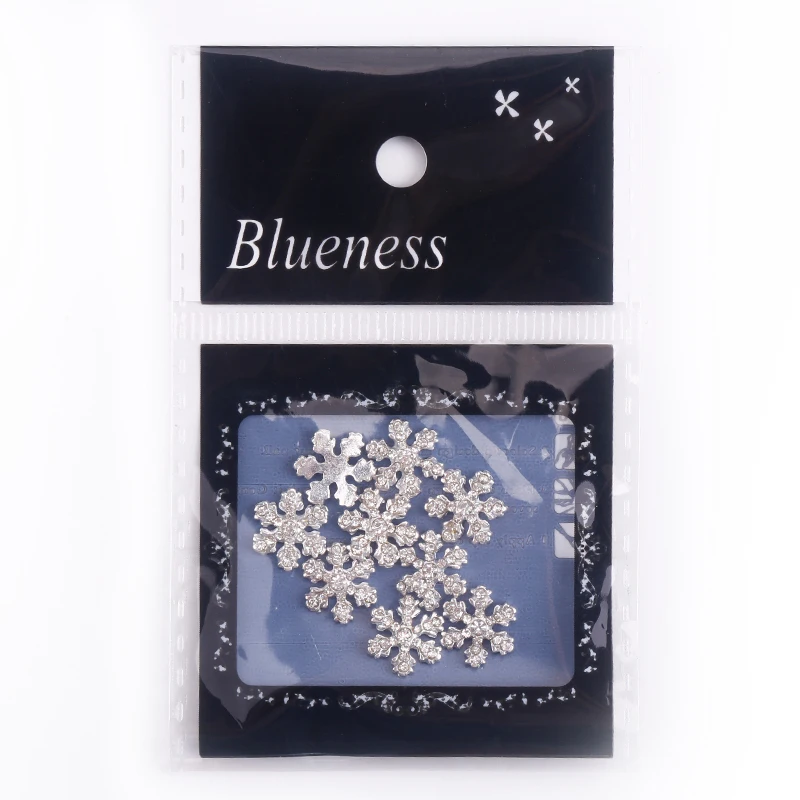 Blueness 10 шт./лот 3D Рождественские украшения для дизайна ногтей из серебряного