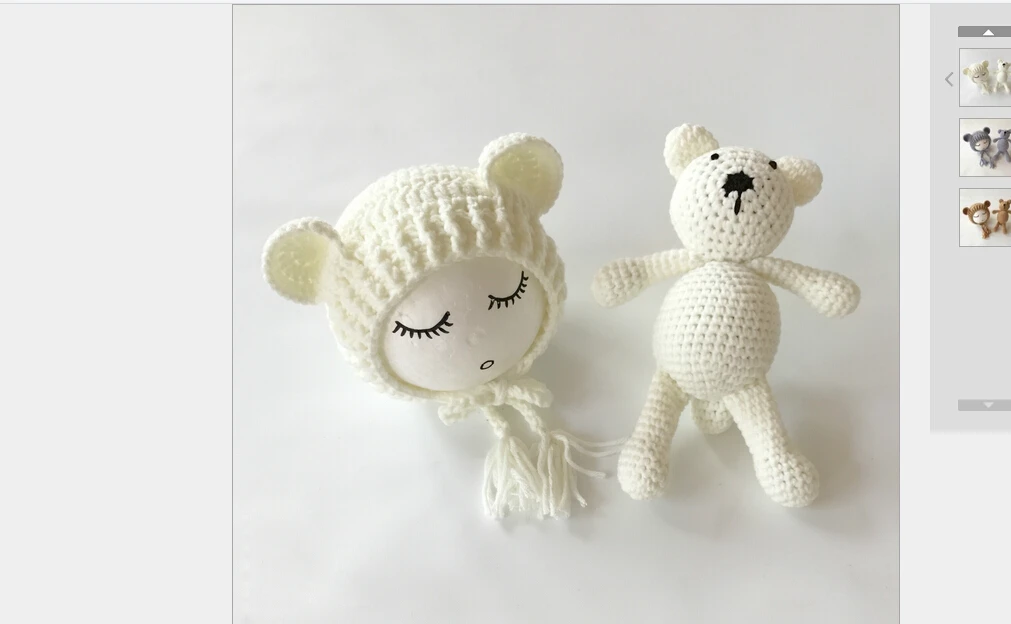 

Newborn Baby Girls Boys Knit Crochet Bear Hat Cap Costume Photography Props US