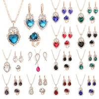 women necklace earring jewelry sets jewelry set drop crystal rhinestone wedding drop dangle earrings necklace jewelry gift