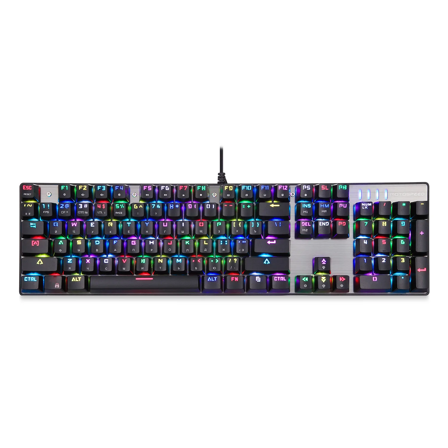 Motospeed причинителя CK104 NKRO Игры Механическая клавиатура эргономичный Виртуальная с