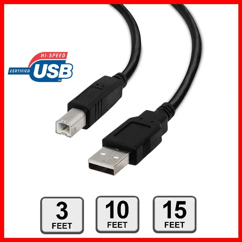 HobbyLane кабель USB для принтера 2,0 A to B A Male to B Male для hp Cannon Epson Dell Brother r15