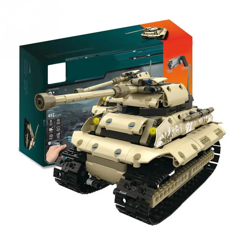 Строительные блоки DIY автомобиль сборная игрушка RC военный грузовик Танк модель 2