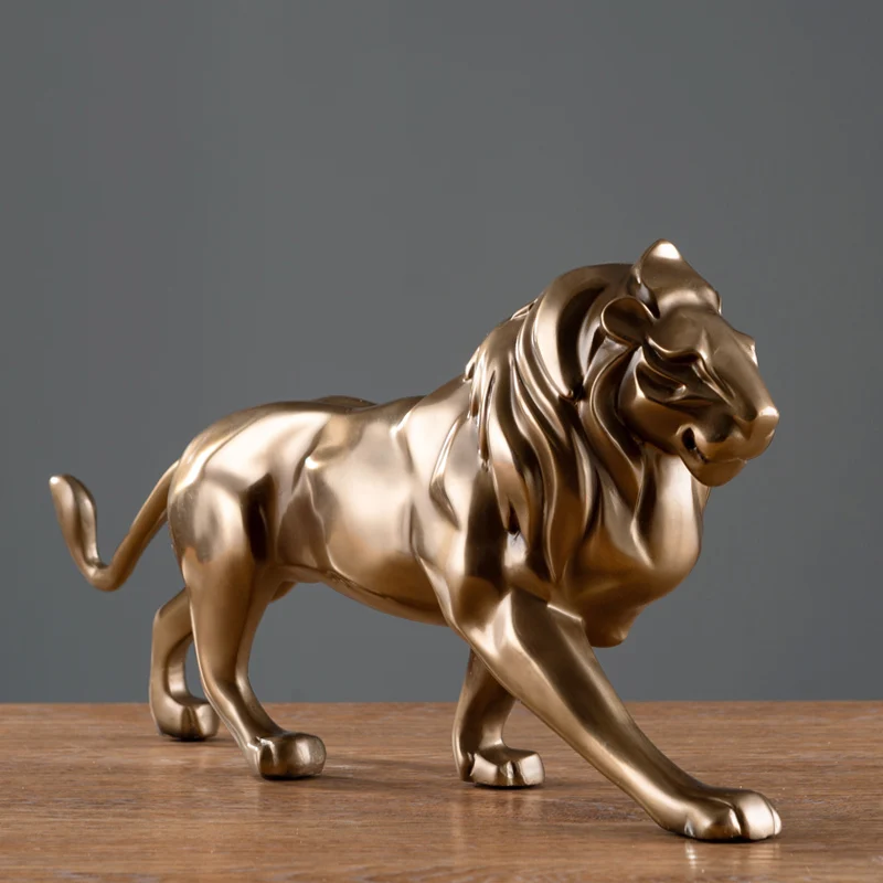 

Creative European Cast Copper Lion Shop Window Counter Office Desktop Display Model Living Murals Room Decorations Accessories