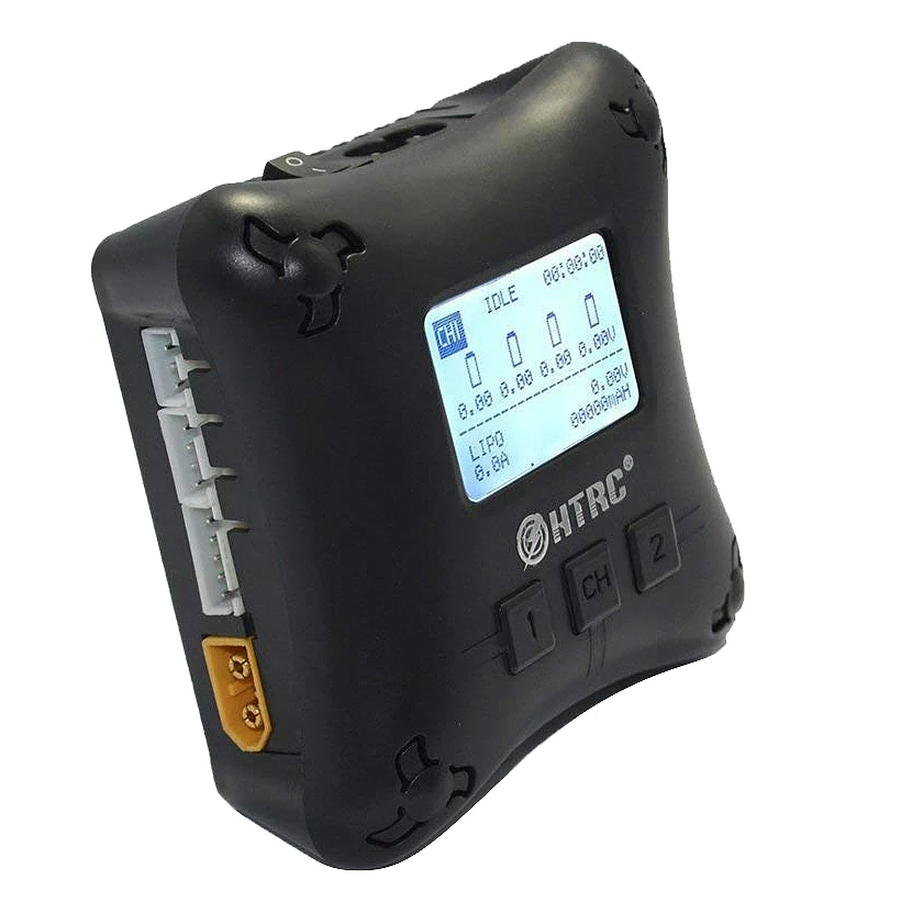 Горячие предложения Eu Plug Htrc Lipo Battery Charger Duo Mini Rc Dual Port 20Wx2 2A X2 H4Ac для 2 4S Charging|Зарядные