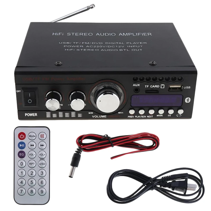 Kentiger DC12V Bluetooth 2CH Hi Fi стерео аудио усилитель мощности цифровой плеер Поддержка