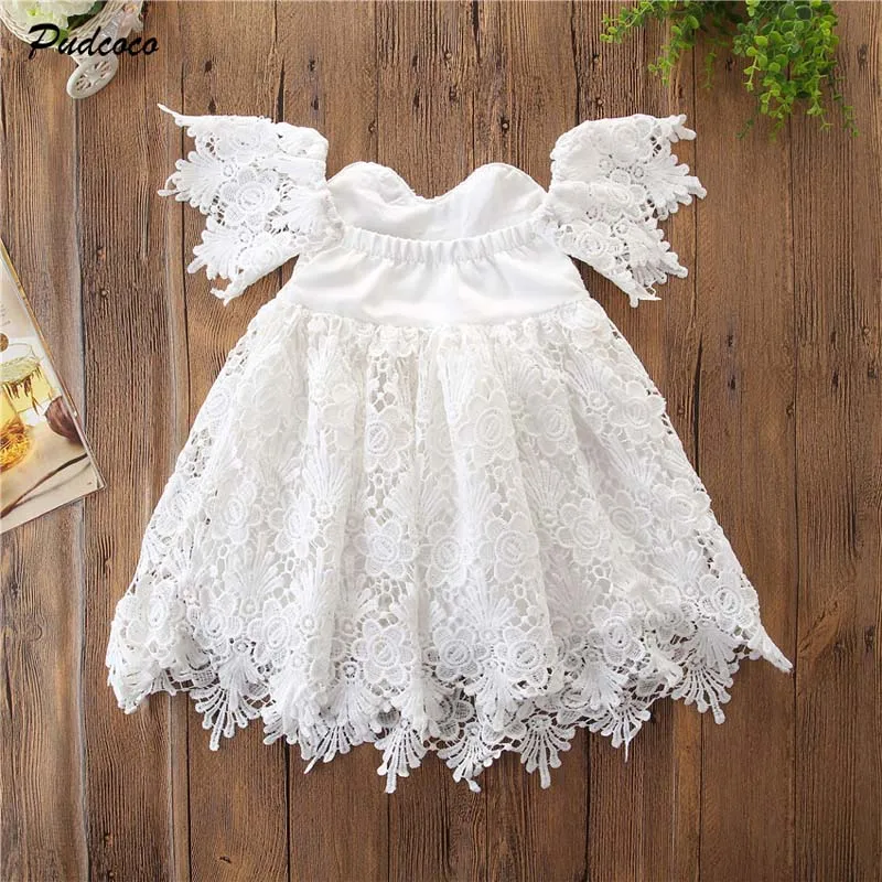 2019 Brand Princess Kids Baby Girls Lace Long Dress New Summer Off Shoulder Flower Pageant Party Bridesmaid Formal | Детская одежда и