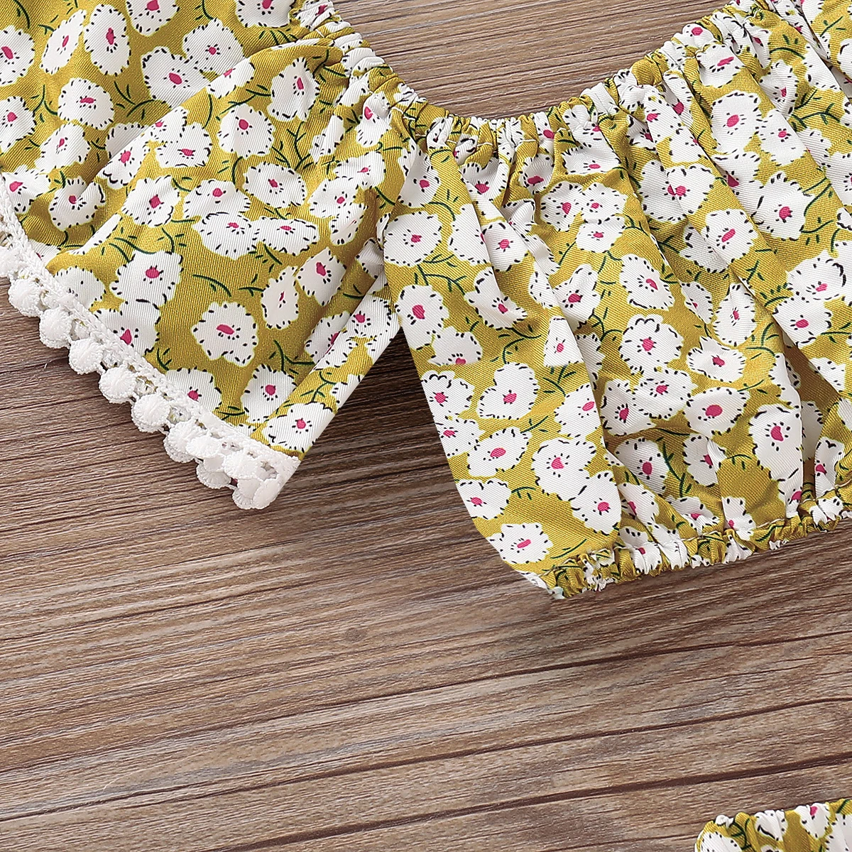 Повседневный комплект из 3 предметов для новорожденных девочек: топ с открытыми