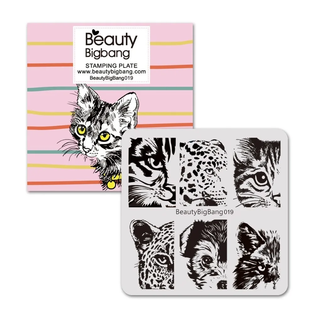 BeautyBigBang 6*6 см квадратная штамповочная пластина лев тигр собака кошачий глаз