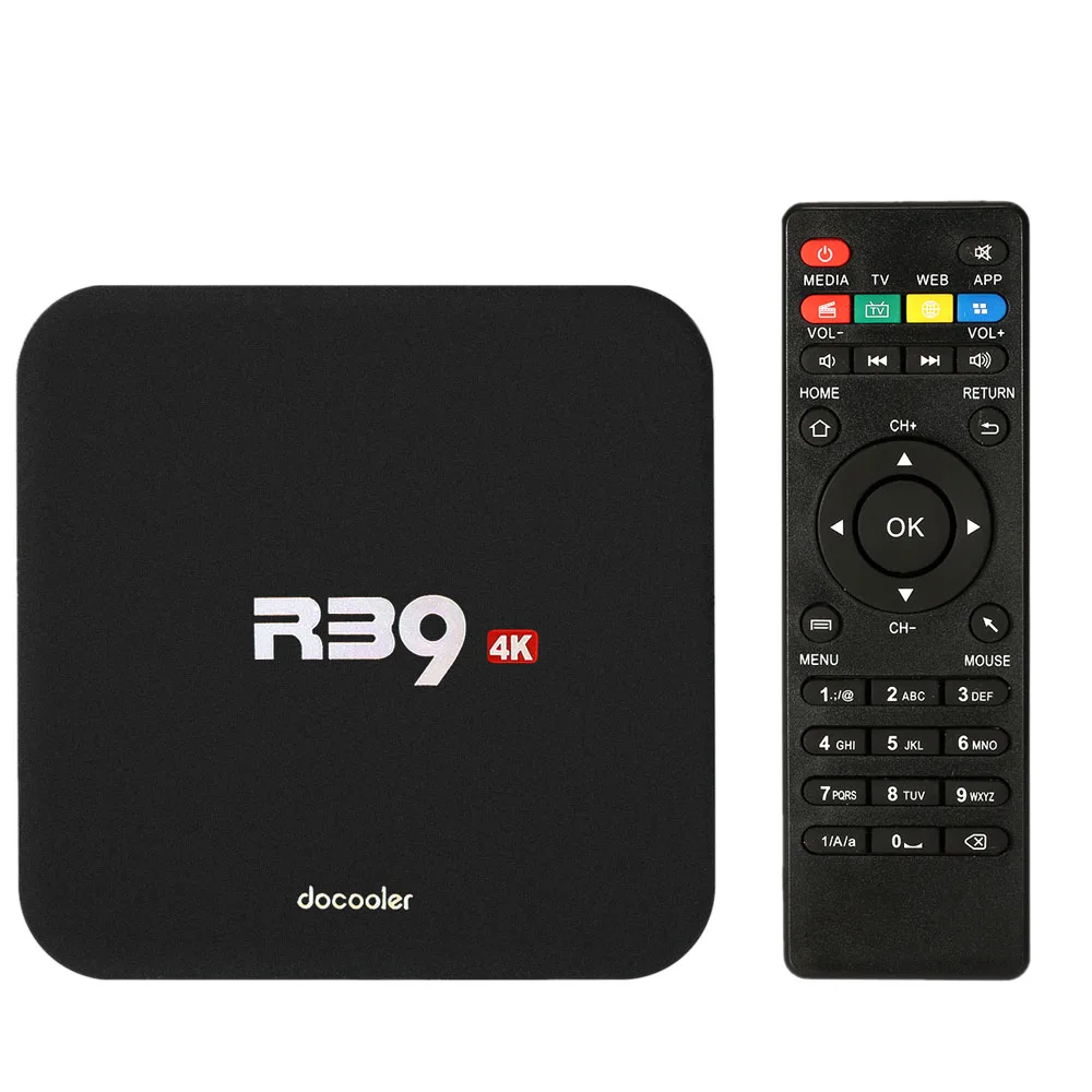Docooler R39 Smart Android 7.1.2 ТВ приставка RK3229 четырехъядерный UHD 4K 1G / 8G Мини ПК WiFi H.265 HD