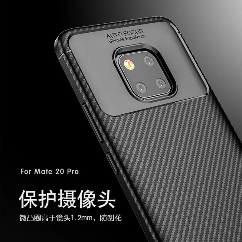 Чехол из углеродного волокна для Huawei Mate 20 Pro чехол высокого качества с алмазной