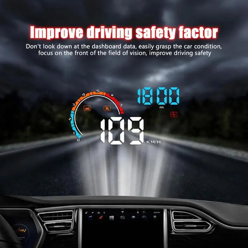 VODOOL Автомобильный дисплей на голову автомобильный HUD OBD2 + GPS система
