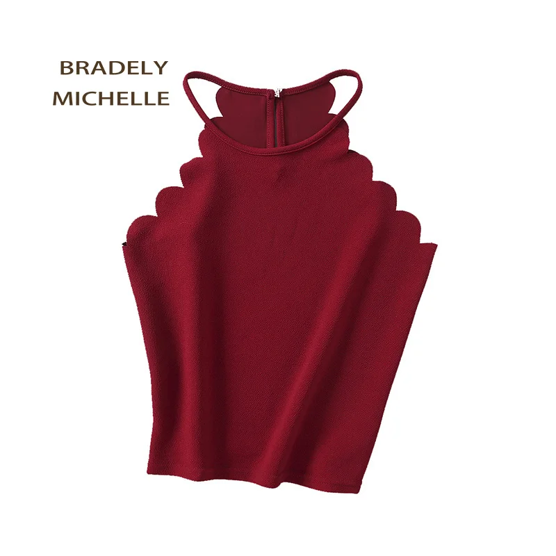 Женский хлопковый топ BRADELY michile Короткий трикотажный без рукавов с бретелькой