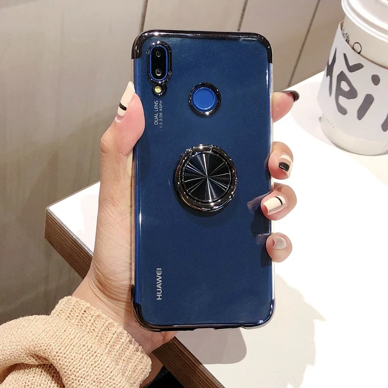 Чехлы для Huawei Y6 2019 Y7 Y9 магнитный силиконовый чехол с металлическим