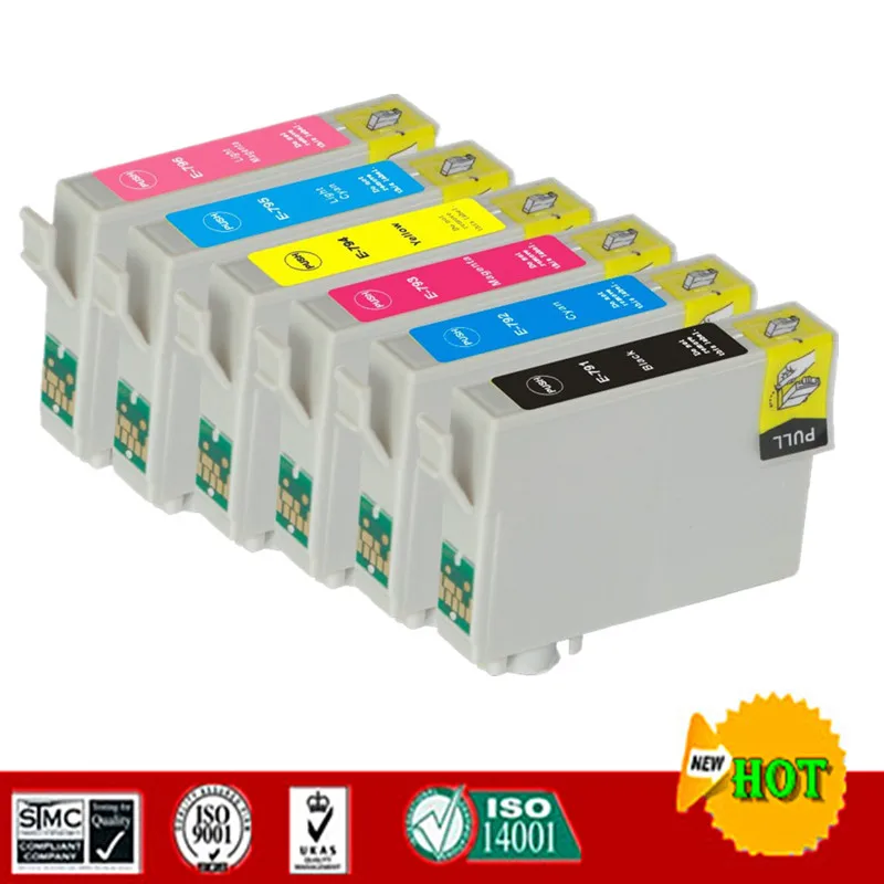 

Compatible for Epson T0791 T0791 - T0796 ink cartridge suit for Epson Stylus Photo 1400 1500 P50 Artisan 1430 PX650 PX660 etc.