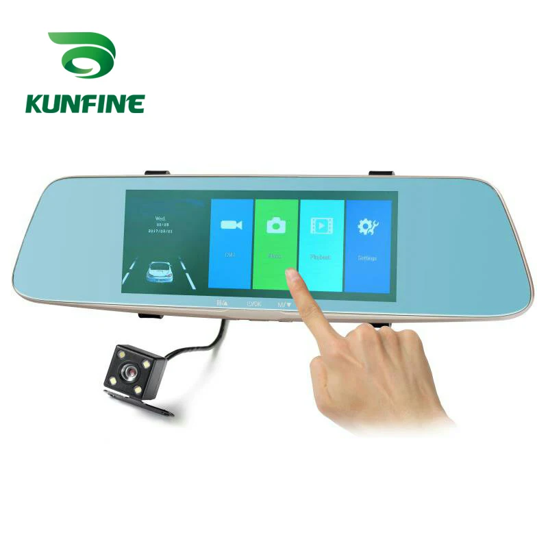 Автомобильный видеорегистратор KUNFINE автомобильная зеркальная камера 10 дюймов с
